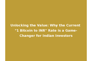 Unlocking the Value: Why the Current "1 Bitcoin to INR" Rate is a Game-Changer for Indian Investors