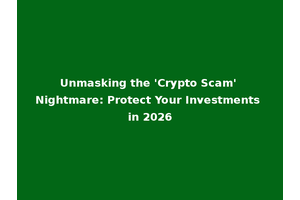 Unmasking the 'Crypto Scam' Nightmare: Protect Your Investments in 2026
