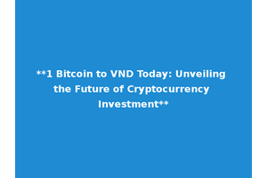 **1 Bitcoin to VND Today: Unveiling the Future of Cryptocurrency Investment**