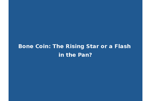 Bone Coin: The Rising Star or a Flash in the Pan?