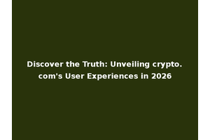Discover the Truth: Unveiling crypto.com's User Experiences in 2026