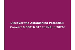 Discover the Astonishing Potential: Convert 0.00016 BTC to INR in 2026!