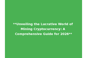 **Unveiling the Lucrative World of Mining Cryptocurrency: A Comprehensive Guide for 2026**