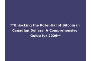 **Unlocking the Potential of Bitcoin in Canadian Dollars: A Comprehensive Guide for 2026**