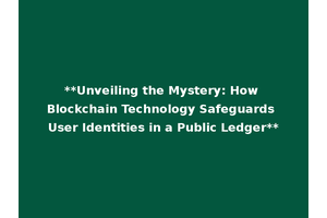 **Unveiling the Mystery: How Blockchain Technology Safeguards User Identities in a Public Ledger**