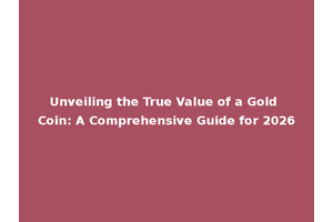 Unveiling the True Value of a Gold Coin: A Comprehensive Guide for 2026