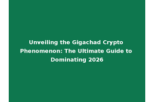 Unveiling the Gigachad Crypto Phenomenon: The Ultimate Guide to Dominating 2026