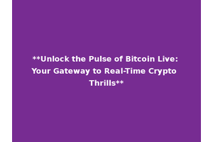 **Unlock the Pulse of Bitcoin Live: Your Gateway to Real-Time Crypto Thrills**