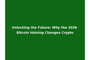 Unlocking the Future: Why the 2026 Bitcoin Halving Changes Crypto