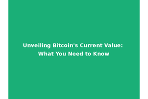 Unveiling Bitcoin's Current Value: What You Need to Know