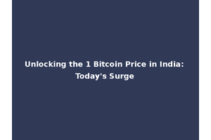 Unlocking the 1 Bitcoin Price in India: Today's Surge