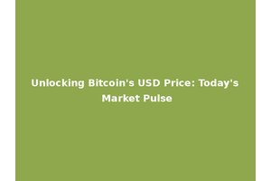 Unlocking Bitcoin's USD Price: Today's Market Pulse