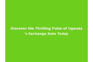 Discover the Thrilling Pulse of Uganda's Exchange Rate Today