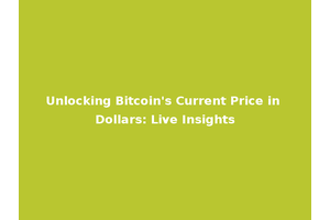 Unlocking Bitcoin's Current Price in Dollars: Live Insights