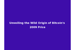 Unveiling the Wild Origin of Bitcoin's 2009 Price