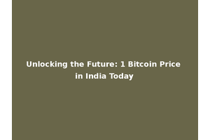 Unlocking the Future: 1 Bitcoin Price in India Today