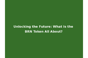 Unlocking the Future: What Is the BRN Token All About?