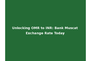 Unlocking OMR to INR: Bank Muscat Exchange Rate Today