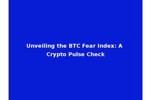 Unveiling the BTC Fear Index: A Crypto Pulse Check