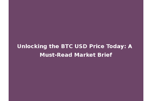 Unlocking the BTC USD Price Today: A Must-Read Market Brief
