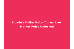 Bitcoin's Dollar Value Today: Live Market Pulse Unlocked