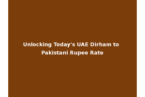 Unlocking Today's UAE Dirham to Pakistani Rupee Rate