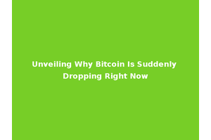 Unveiling Why Bitcoin Is Suddenly Dropping Right Now