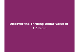 Discover the Thrilling Dollar Value of 1 Bitcoin