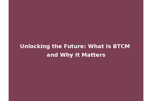 Unlocking the Future: What Is BTCM and Why It Matters