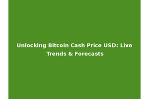 Unlocking Bitcoin Cash Price USD: Live Trends & Forecasts