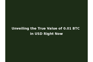 Unveiling the True Value of 0.01 BTC in USD Right Now