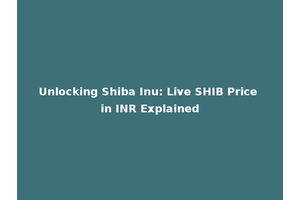 Unlocking Shiba Inu: Live SHIB Price in INR Explained
