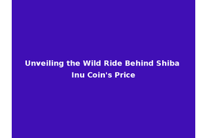 Unveiling the Wild Ride Behind Shiba Inu Coin's Price
