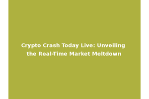 Crypto Crash Today Live: Unveiling the Real-Time Market Meltdown