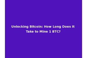Unlocking Bitcoin: How Long Does It Take to Mine 1 BTC?