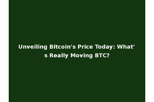 Unveiling Bitcoin's Price Today: What's Really Moving BTC?