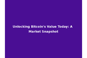 Unlocking Bitcoin's Value Today: A Market Snapshot