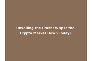 Unveiling the Crash: Why Is the Crypto Market Down Today?