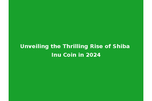 Unveiling the Thrilling Rise of Shiba Inu Coin in 2024