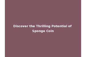 Discover the Thrilling Potential of Sponge Coin