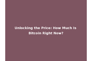 Unlocking the Price: How Much Is Bitcoin Right Now?
