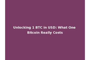 Unlocking 1 BTC in USD: What One Bitcoin Really Costs
