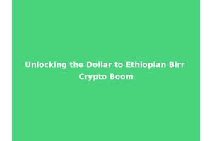 Unlocking the Dollar to Ethiopian Birr Crypto Boom
