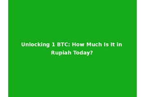 Unlocking 1 BTC: How Much Is It in Rupiah Today?