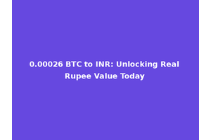 0.00026 BTC to INR: Unlocking Real Rupee Value Today