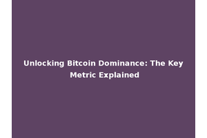 Unlocking Bitcoin Dominance: The Key Metric Explained