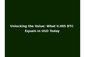 Unlocking the Value: What 0.005 BTC Equals in USD Today