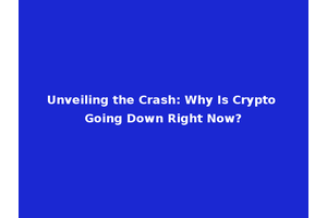 Unveiling the Crash: Why Is Crypto Going Down Right Now?