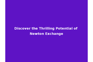 Discover the Thrilling Potential of Newton Exchange