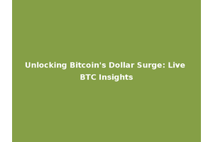 Unlocking Bitcoin's Dollar Surge: Live BTC Insights